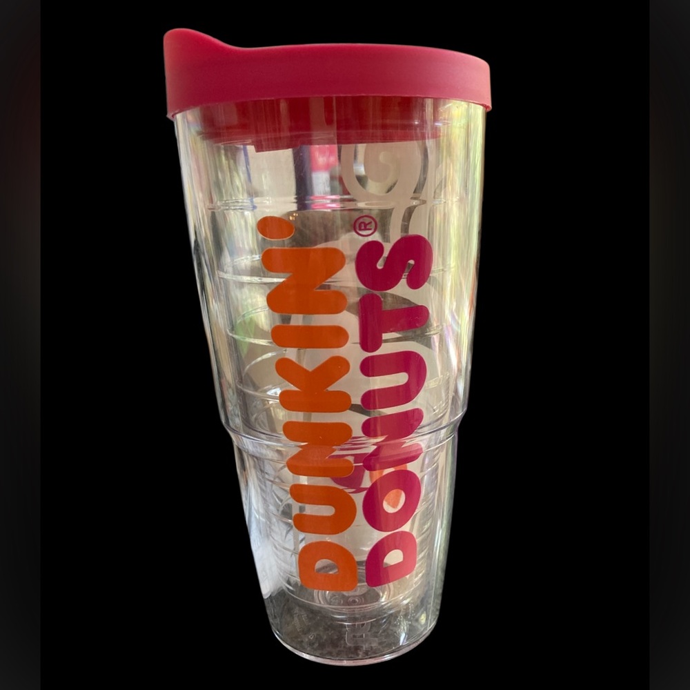Old School Hot/Cold Dunkin Donuts Tervis 24 oz Thermo Pink Tumbler EUC